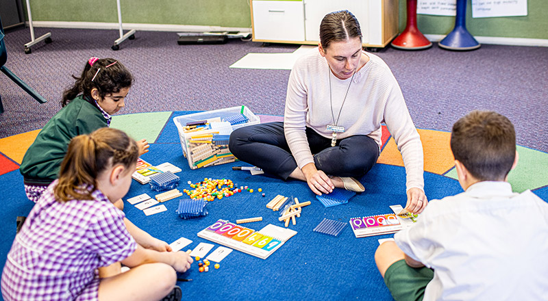 Teaching maths at Holy Cross Primary Glenwood