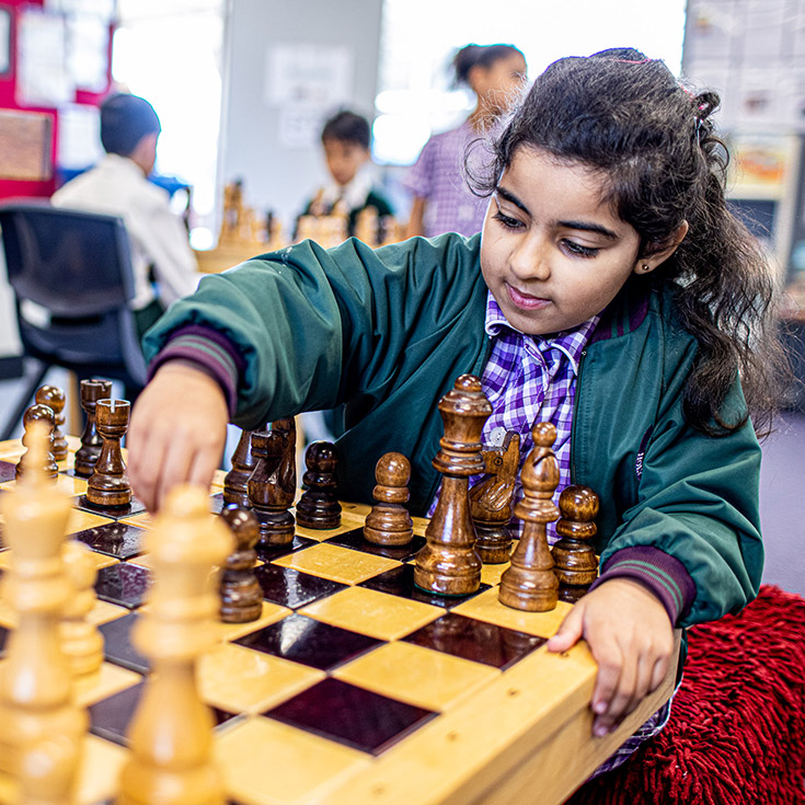 Playing chess at Holy Cross Catholic Primary Glenwood